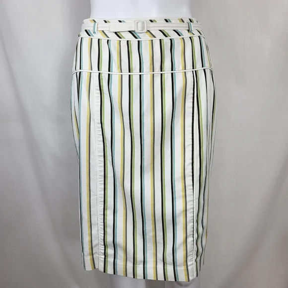 Express Design Studio Striped SKIRT Womens Size 2 Belted Pencil Multicolor - Picture 15 of 15